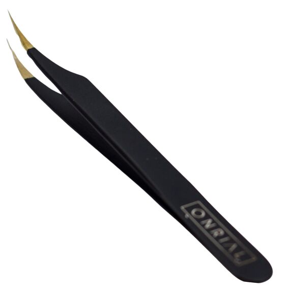 ONRIAL Пінцет "Дельфін" (чорний з золотом), image 