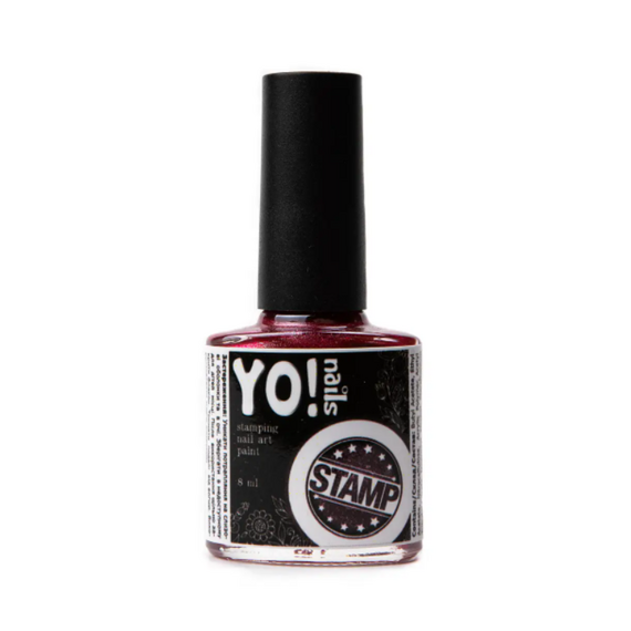 YO NAILS STAMP Лак для стемпінгу №9 Червоний глітер, 8 мл, image 