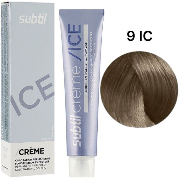 SUBTIL Ice Colors Стійка крем-фарба для волосся 9 IC Холодний дуже світлий блондин, 60 мл, Об'єм: 60 мл, Відтінок: 9 IC, image 