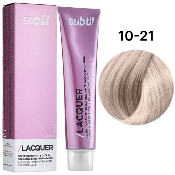 SUBTIL Lacquer Безаміачна тонуюча гелева фарба для волосся 10-21 Екстрасвітлий блондин ірисово-попелястий, 60 мл, Об'єм: 60 мл, Відтінок: 10/21, image 