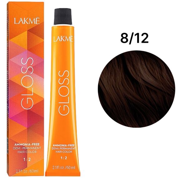 LAKME Gloss Color Rinse Тонуюча крем-фарба для волосся 8/12 Violet Ash Light Blonde, 60 мл, Об'єм: 60 мл, Відтінок: 8/12, image 