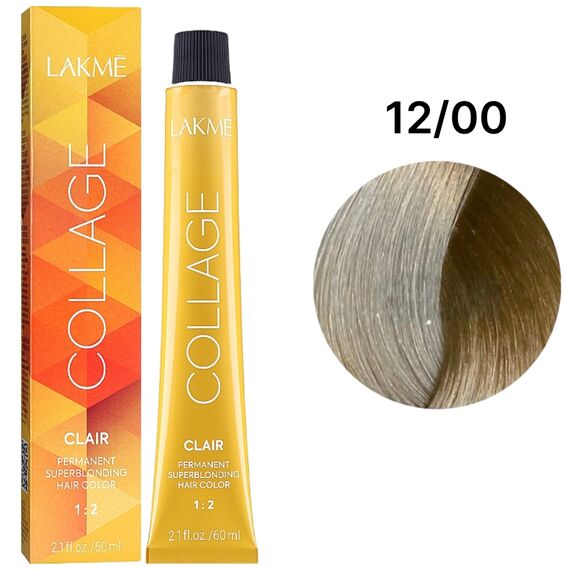 LAKME Collage Creme Hair Color Стійка фарба для волосся 12/00 Natural Superblonding, 60 мл, Об'єм: 60 мл, Відтінок: 12/00, image 