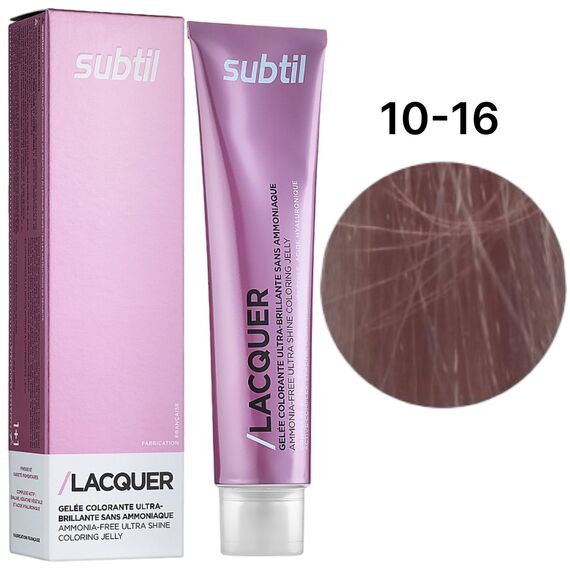 SUBTIL Lacquer Безаміачна тонуюча гелева фарба для волосся 10-16 Екстрасвітлий блондин попелястий червоний, 60 мл, image 