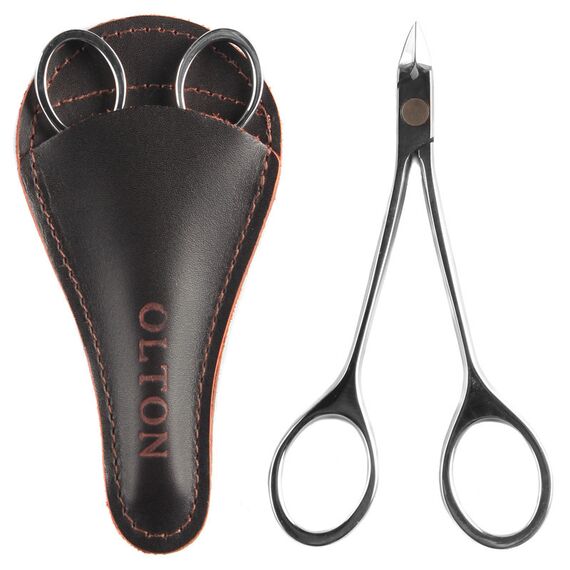 OLTON Кусачки для нігтів, модель PODO + чохол (шкіра), image 