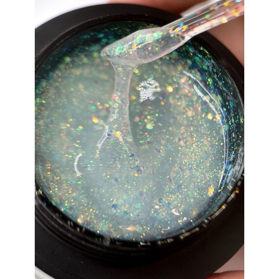 NailApex Color Base Gel №9 База прозора з золотими блискітками і глітером, 8 мл, Об'єм: 8 мл, image _ab__is.image_number.default