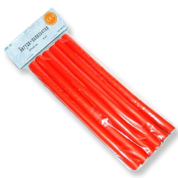 YRE Бігуді-папільйотки діаметер 14 мм оранжеві (6 шт/уп) PPL-05, image 