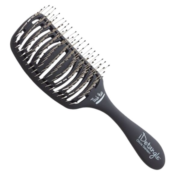 OLIVIA GARDEN Щітка Essential Care Flex Thick Hair Bristles Matt Black, image 