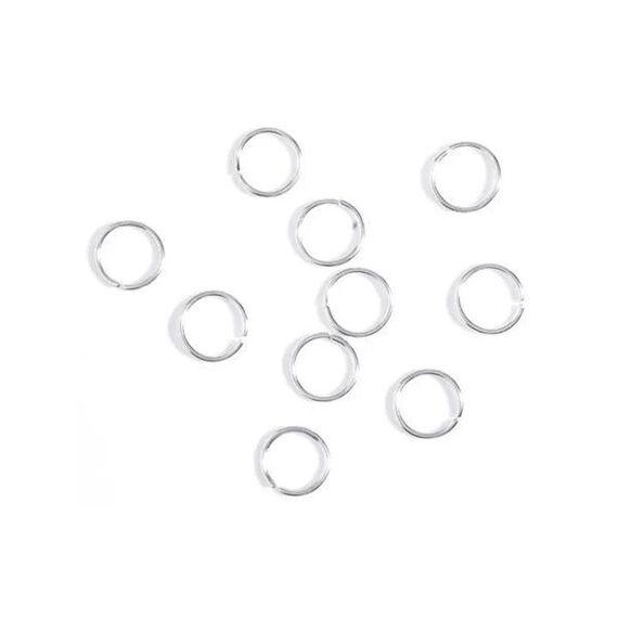 Металеві кільця для волосся (світле срібло), 100 шт, image 