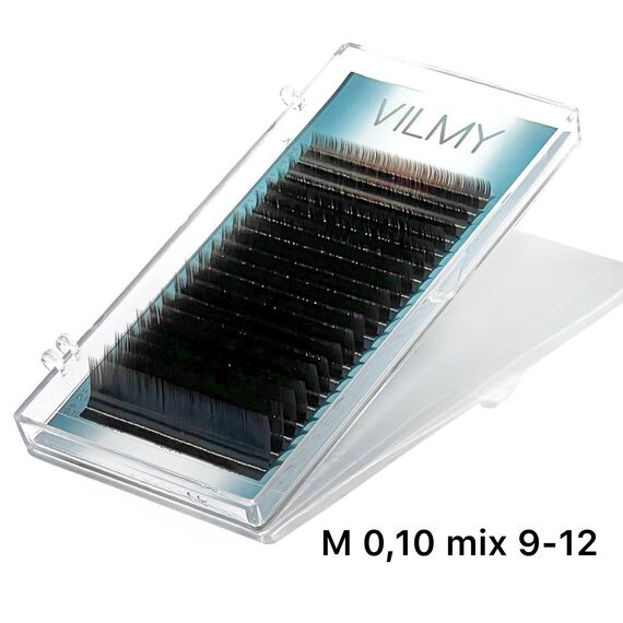 VILMY VIYA Chocolate Вії шоколад для нарощення 20 ліній M 0,10 mix 9(4)-10(6)-11(6)-12(4), Довжина вій: 9-12 мм, image 
