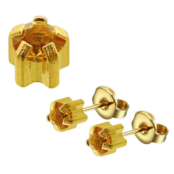 CAFLON Blue Сережки голки крапан (PVD, O, топаз, 3 мм, сталь), image 