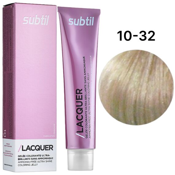 SUBTIL Lacquer Безаміачна тонуюча гелева фарба для волосся 10-32 Екстрасвітлий блондин золотистий ірис, 60 мл, Об'єм: 60 мл, Відтінок: 10/32, image 
