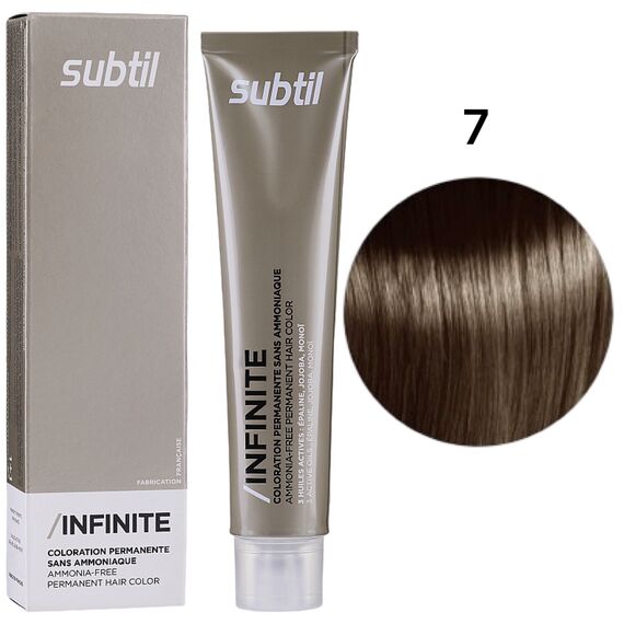 SUBTIL Infinite Стійка безаміачна крем-фарба для волосся 7 Блондин, 60 мл, Об'єм: 60 мл, Відтінок: 7, image 