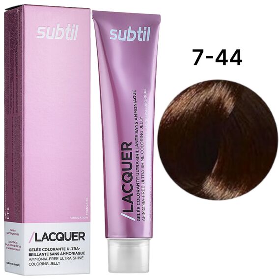 SUBTIL Lacquer Безаміачна тонуюча гелева фарба для волосся 7-44 Блондин глибокий мідний, 60 мл, Об'єм: 60 мл, Відтінок: 7/44, image 