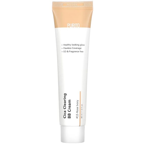 PURITO Cica Clearing BB Cream №15 Rose Ivory ВВ крем з екстрактом центелли, 30 мл, image 