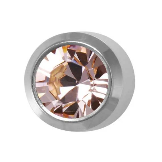 CAFLON Сережка гвоздик (NPVD, T, олександрит, оправа, 4мм, сталь, перший прокол), image 