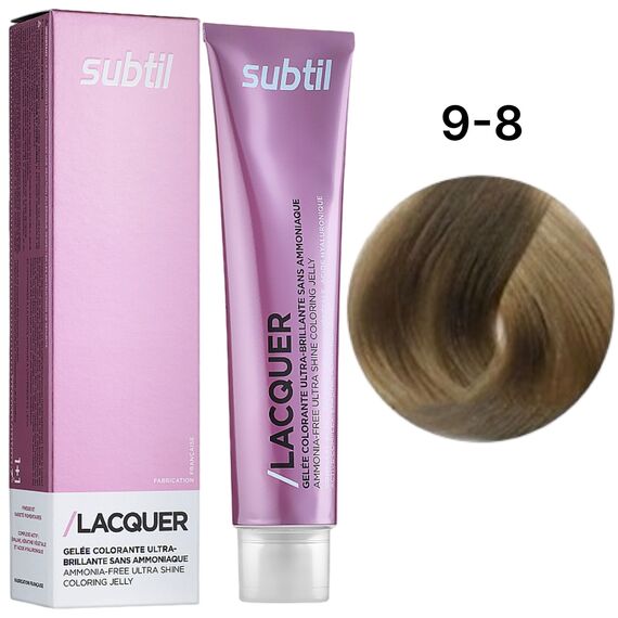 SUBTIL Lacquer Безаміачна тонуюча гелева фарба для волосся 9-8 Дуже світлий бежевий блондин, 60 мл, Об'єм: 60 мл, Відтінок: 9/8, image 