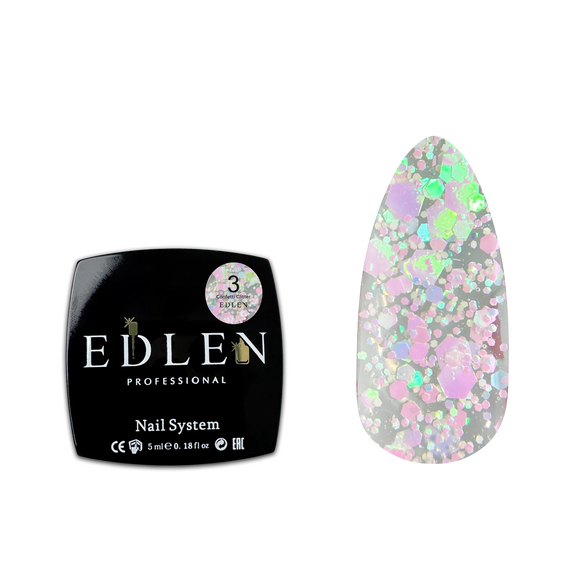 EDLEN Confetti Glitter Гель-лак глітерний №03, 5 мл, Колір: 003, image 