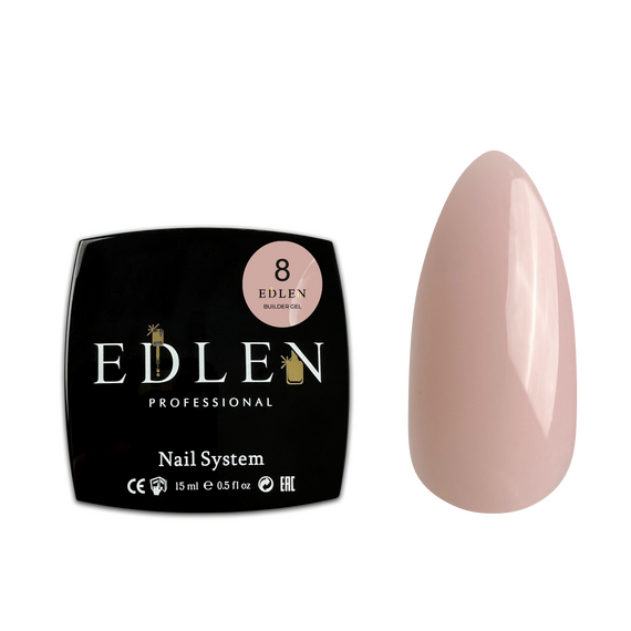 EDLEN Builder Gel №08 Гель для нарощування, 15 мл, Об'єм: 15 мл, Колір: 008, image 