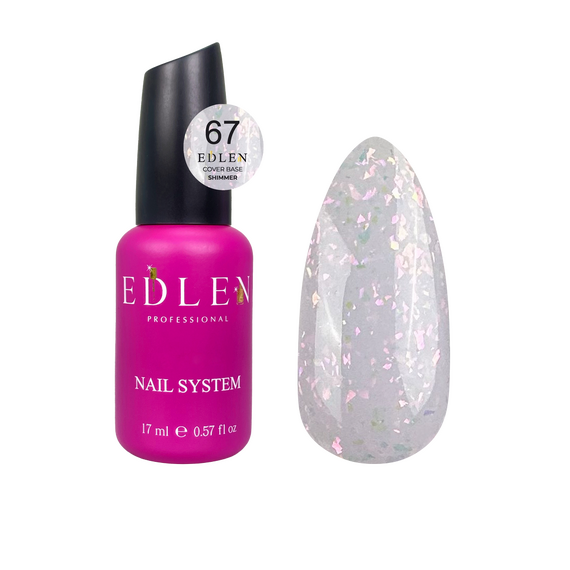 EDLEN Cover Base Камуфлююча база №67 Shimmer, 17 мл, Відтінок: 067, Об'єм: 17 мл, image 