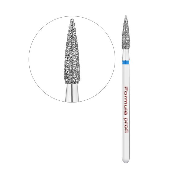 FORMULA PROFI Фреза алмазна полум'я (морквина) синя діаметр 2,3 мм, Колір : Синій, Діаметр: 2,3 мм, image 