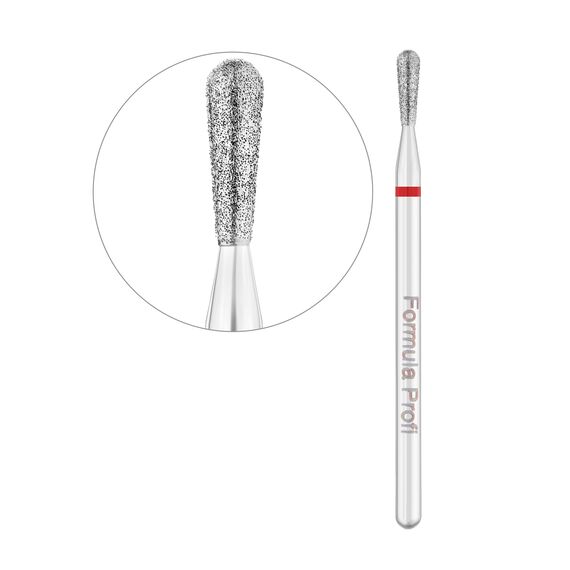 FORMULA PROFI Фреза алмазна груша червона діаметр 2,1 мм, Колір : Червоний, Діаметр: 2,1 мм, image 