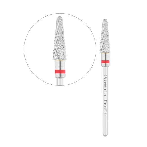 FORMULA PROFI Фреза твердосплавна "конус" пряма, червона, Колір : Червоний, image 