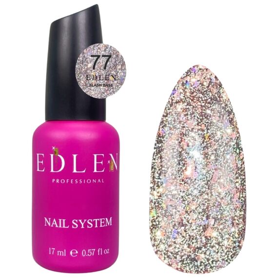 EDLEN Cover Base Світловідбиваюча база №77 Flash, 17 мл, Відтінок: 077, Об'єм: 17 мл, image 