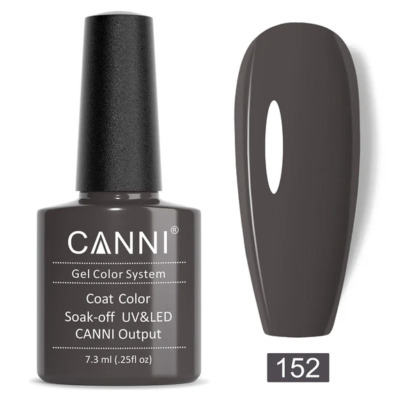 CANNI Гель-лак №152 (коричневий опал, емаль), 7.3 мл, № гель лаку: 152, Об'єм: 7.3 мл, image 