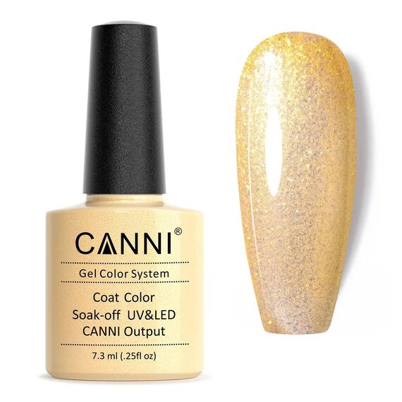 CANNI Гель-лак №195 (кремовий з мікроблиском), 7.3 мл, № гель лаку: 195, Об'єм: 7.3 мл, image 