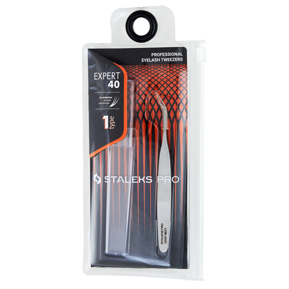 STALEKS PRO Expert 40 Type 1 Пінцет професійний для вій (L-подібний, 50') - TE-40/1, image _ab__is.image_number.default