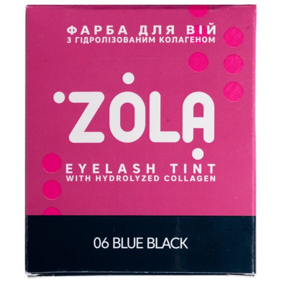 ZOLA Фарба для брів із колагеном 06 Blue black (саше), 5 мл, Об'єм: 5 мл, Колір: Blue black, image 