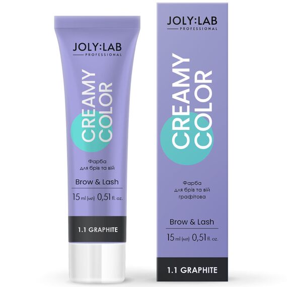 JOLY:LAB Creamy Color Фарба для брів та вій графітова, 15 мл, Об'єм: 15 мл, Колір: Графіт, image 