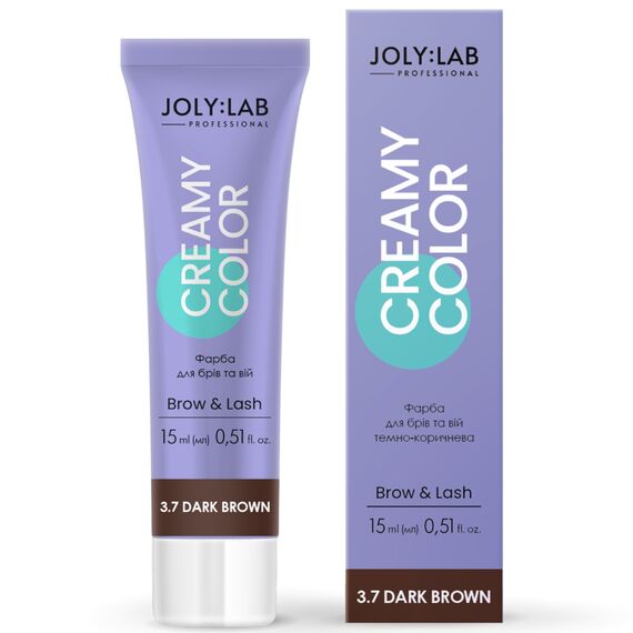 JOLY:LAB Creamy Color Фарба для брів та вій темно-коричнева, 15 мл, Об'єм: 15 мл, Колір: Темно-коричневий, image 