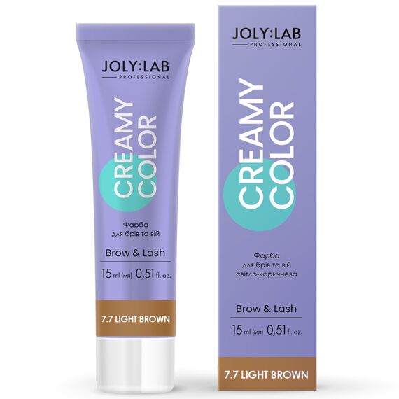 JOLY:LAB Creamy Color Фарба для брів та вій світло-коричнева, 15 мл, Об'єм: 15 мл, Колір: Світло-коричневий, image 