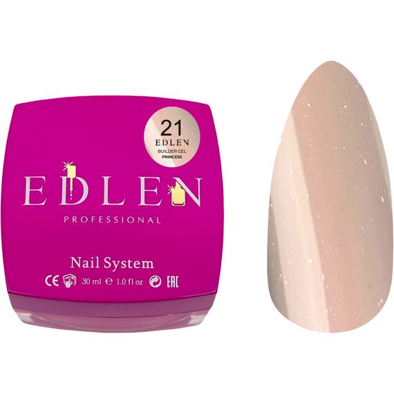 EDLEN Builder Gel №21 Princess Гель для нарощування, 30 мл, Об'єм: 30 мл, Колір: №21, image 