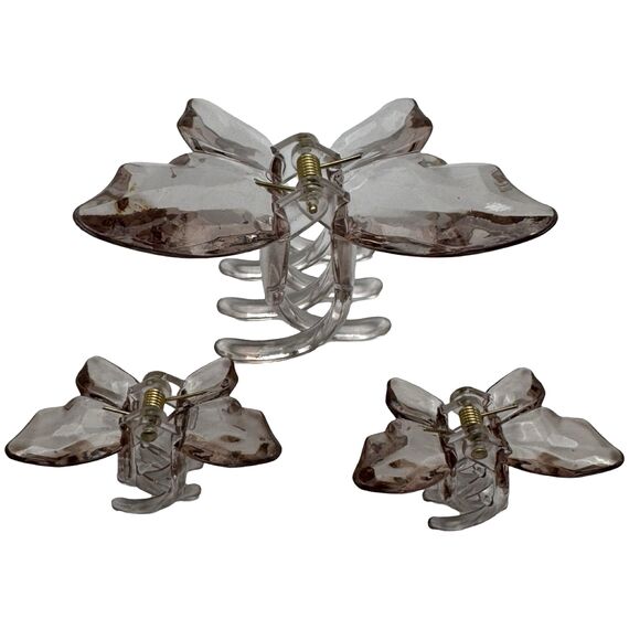 Краб для волосся середній метелик (кришталевий), набір 3 шт, image _ab__is.image_number.default