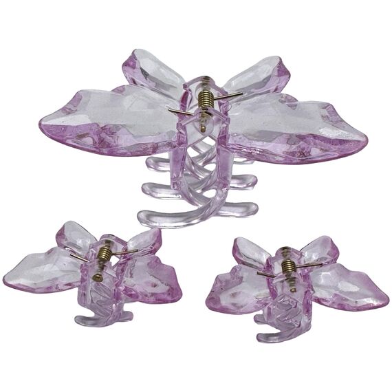 Краб для волосся середній метелик (кришталевий), набір 3 шт, image _ab__is.image_number.default