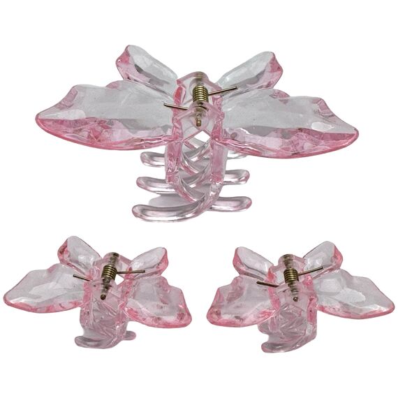 Краб для волосся середній метелик (кришталевий), набір 3 шт, image _ab__is.image_number.default