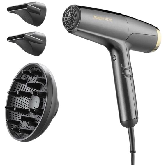 BABYLISS PRO Фен FALCO 2000W, Grey&Gold (BAB8550E), image _ab__is.image_number.default