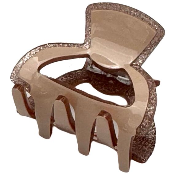 Краб для волосся малий прямокутний з глітером, 1 шт, image 