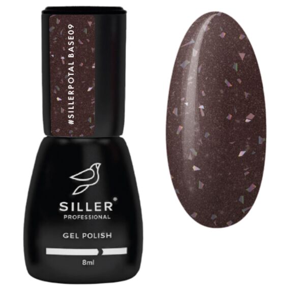 SILLER Base Shine Light Potal Світловідбиваюча база з поталлю №1, 8 мл, Відтінок: №1, Об'єм: 8 мл, image 