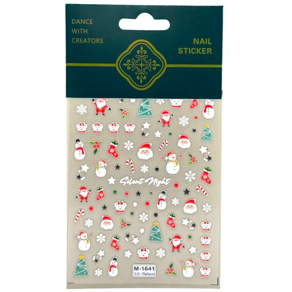 S. P. Новорічний слайдер-дизайн для нігтів 5D М-1641, №: 1641, image 