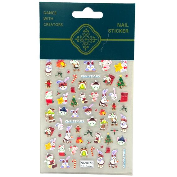 S. P. Новорічний слайдер-дизайн для нігтів 5D М-1676, №: 1676, image 