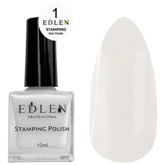 EDLEN Stamping Polish Лак для стемпінгу №01 (білий), 10 мл, №: 001, image 