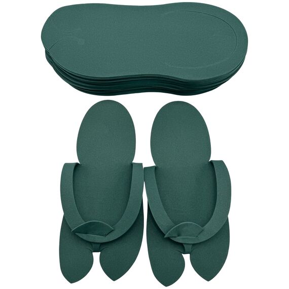 S. P. Тапочки одноразові Темно-зелені, 12 пар, Кількість: 12 пар, Колір: Темно-зелені, image 