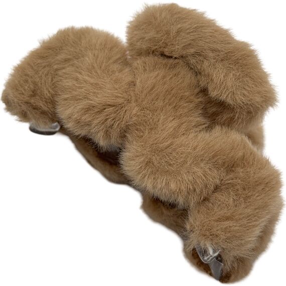 Краб для волосся середній пухнастий зигзаг карамельний, 1 шт, image 