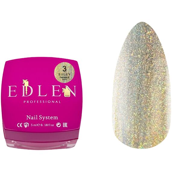 EDLEN Twinkle Paste №03 Паста для дизайну з ефектом втирки з ЛШ, 5 мл, Колір: 03, image 