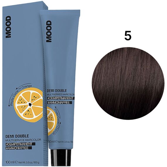 MOOD Demi Double 5 Безаміачна мультифункціональна фарба для волосся, 100 мл, Об'єм: 100 мл, Відтінок: 5, image 
