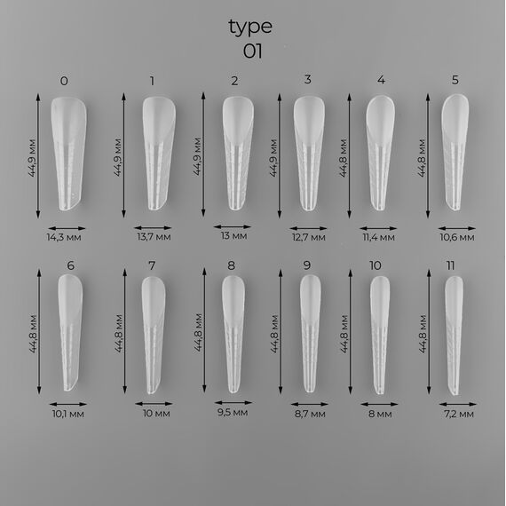 ART Dual Nail Forms Багаторазові верхні форми №01, Кількість: 120 шт, Форма: Арочний мигдаль, image _ab__is.image_number.default