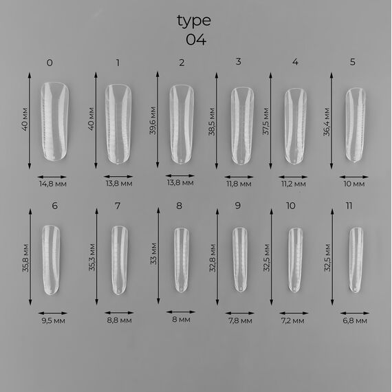 ART Dual Nail Forms Багаторазові верхні форми №04, Кількість: 120 шт, Форма: Овал вузький, image _ab__is.image_number.default
